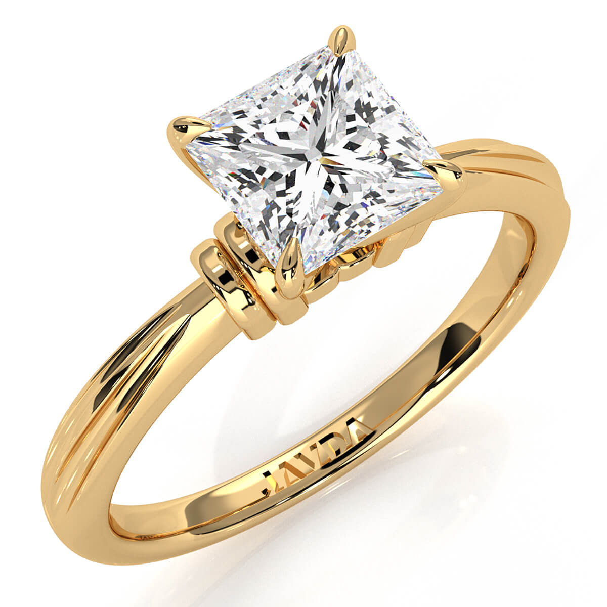 4.2g Ridged Solitaire Prong Set Lab Grown Diamond Engagement Ring IGI Certified 2.6mm 1.00 Ctw.